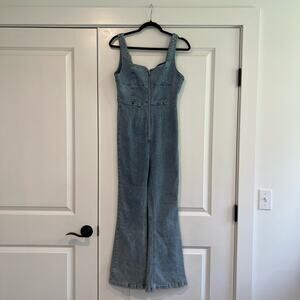 Lulus‎ Women's Sleeveless Pantsuit Lightwash Denim Size Medium